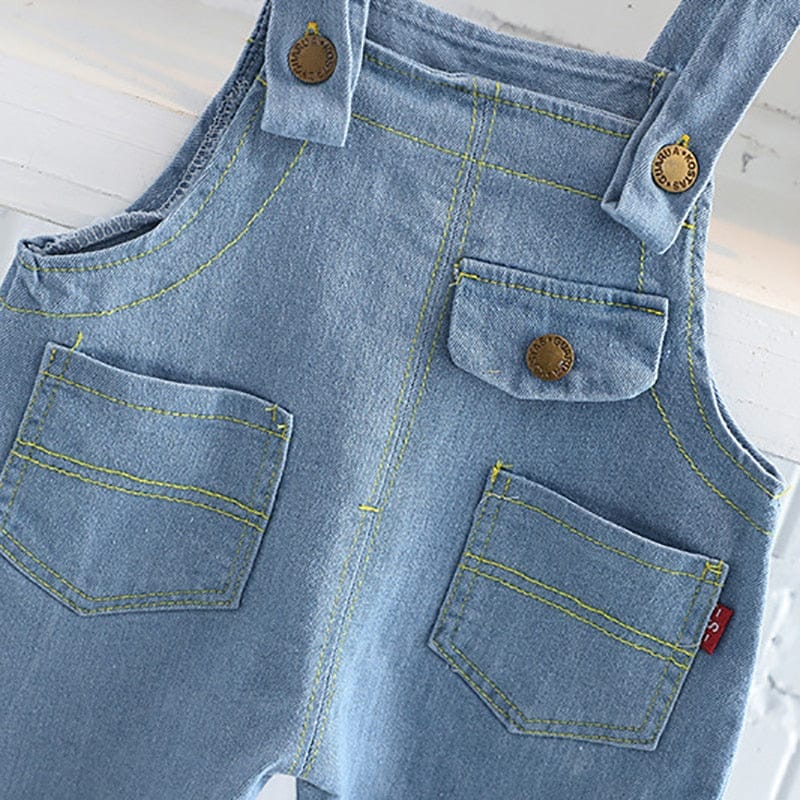 長袖セットアップ ベビー キッズ セットアップ 水玉 ドット フリルカラー 長袖 ブラウス シャツ デニム オーバーオール ロンパース イエロー ホワイト ガールズ