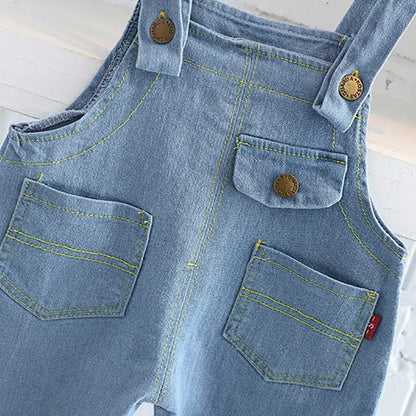 長袖セットアップ ベビー キッズ セットアップ 水玉 ドット フリルカラー 長袖 ブラウス シャツ デニム オーバーオール ロンパース イエロー ホワイト ガールズ