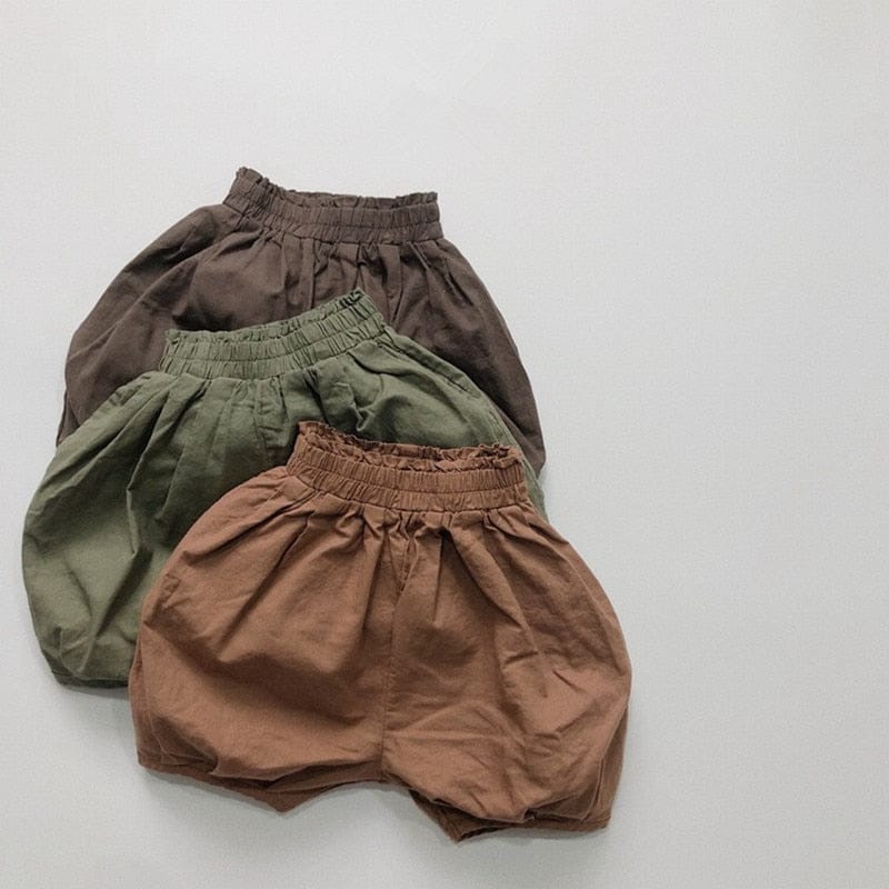 ハーフパンツ・ショートパンツ キッズ ルーズ バルーンパンツ ランタンパンツ コーヒー ブラウン アーミーグリーン ユニセックス