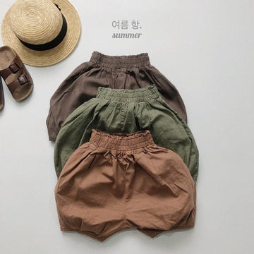 ハーフパンツ・ショートパンツ キッズ ルーズ バルーンパンツ ランタンパンツ コーヒー ブラウン アーミーグリーン ユニセックス