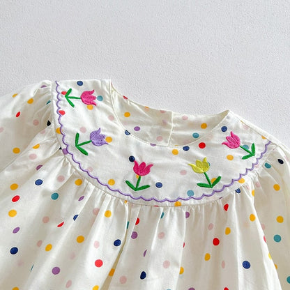 半袖ロンパース ☺︎ ベビー カラフル フラワー 水玉 ドット フリルスリーブ 半袖 長袖 ロンパース ガールズ
