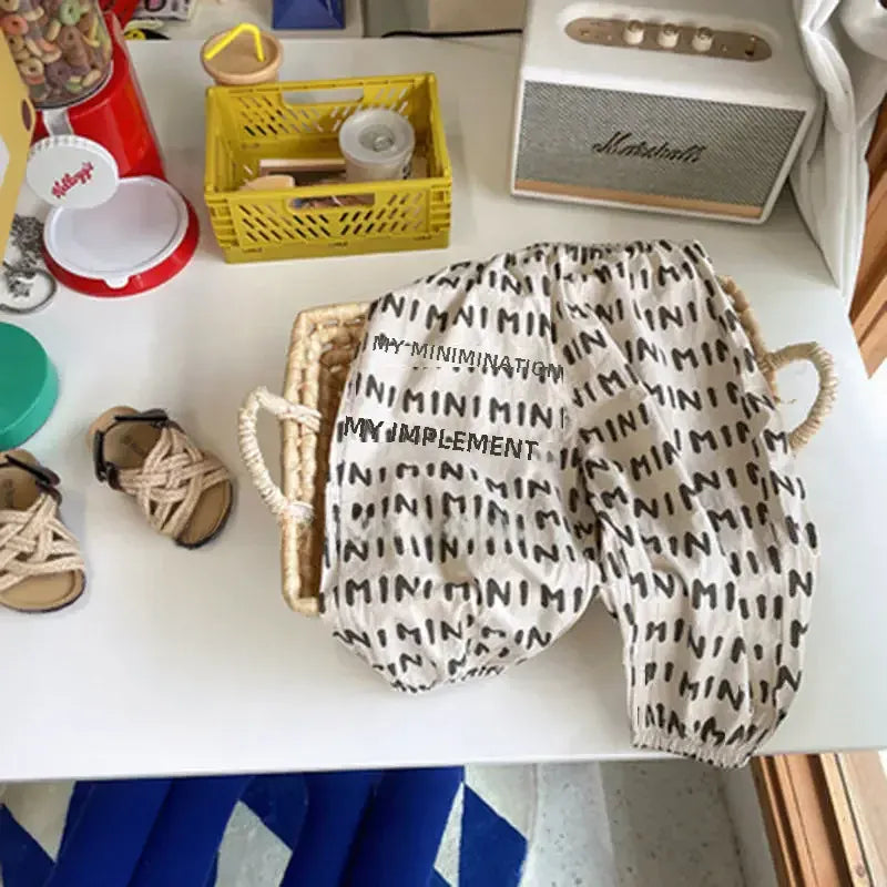 ロングパンツ・スウェットパンツ 007 / 90cm キッズパンツ サマールーズロングパンツ 幾何学/レターロゴ/コアラ/ダイヤチェック/ストライププリント【mh0006098】