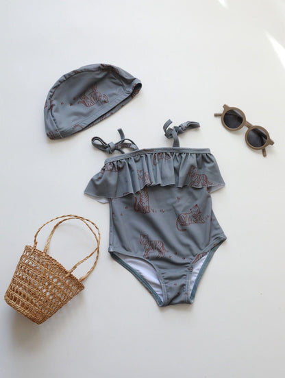 ベビー用水着 キッズ 水着 フラワー 花柄 ノースリーブ ワンピース ビキニ セパレート 帽子 セット スイムウェア 14スタイル ガールズ【mh0002216】