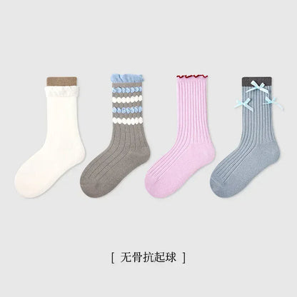 ベビー用靴下・タイツ 1694 set / M 15-18CM(3-5Y) キッズソックス 靴下4足セット カラフルミドル丈カジュアルソックスセット【mh0007350】