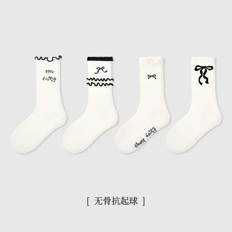 ベビー用靴下・タイツ 1751 set / M 15-18CM(3-5Y) キッズソックス 靴下4足セット カラフルミドル丈カジュアルソックスセット【mh0007350】