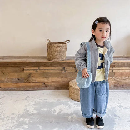 デニムパンツ キッズパンツ ルーズワイドデニムパンツ ジーンズ 2カラー