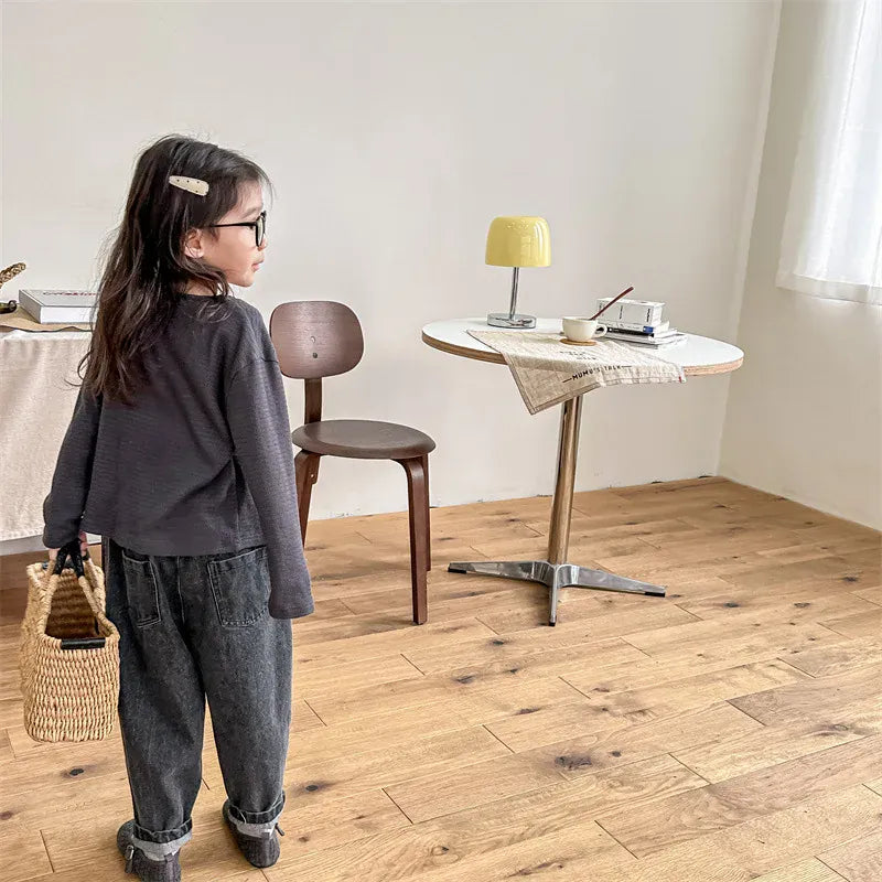 長袖セットアップ キッズトップスセット 犬ドッグパッチワークキャミソール+カーディガン アンサンブルトップス 2カラー