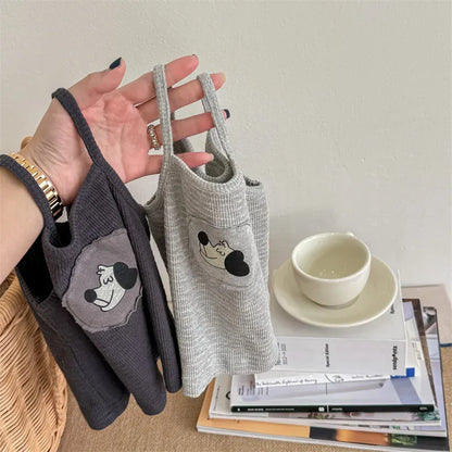 長袖セットアップ キッズトップスセット 犬ドッグパッチワークキャミソール+カーディガン アンサンブルトップス 2カラー