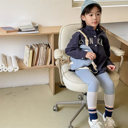 長袖シャツ・ブラウス キッズトップス レターロゴ刺繍長袖オーバーシャツ 2カラー