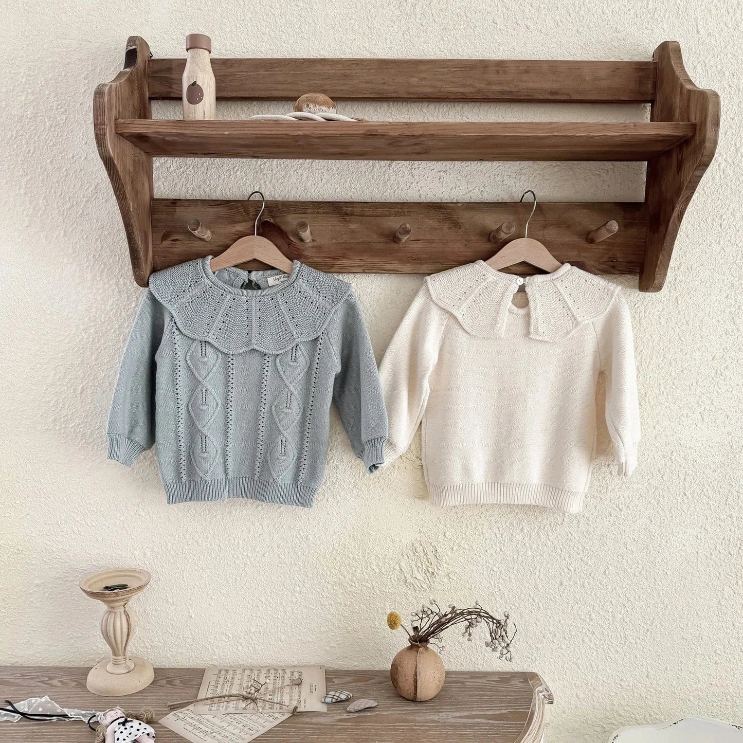 ニット・セーター キッズトップス ニットビッグサークル襟セータートップス 2カラー