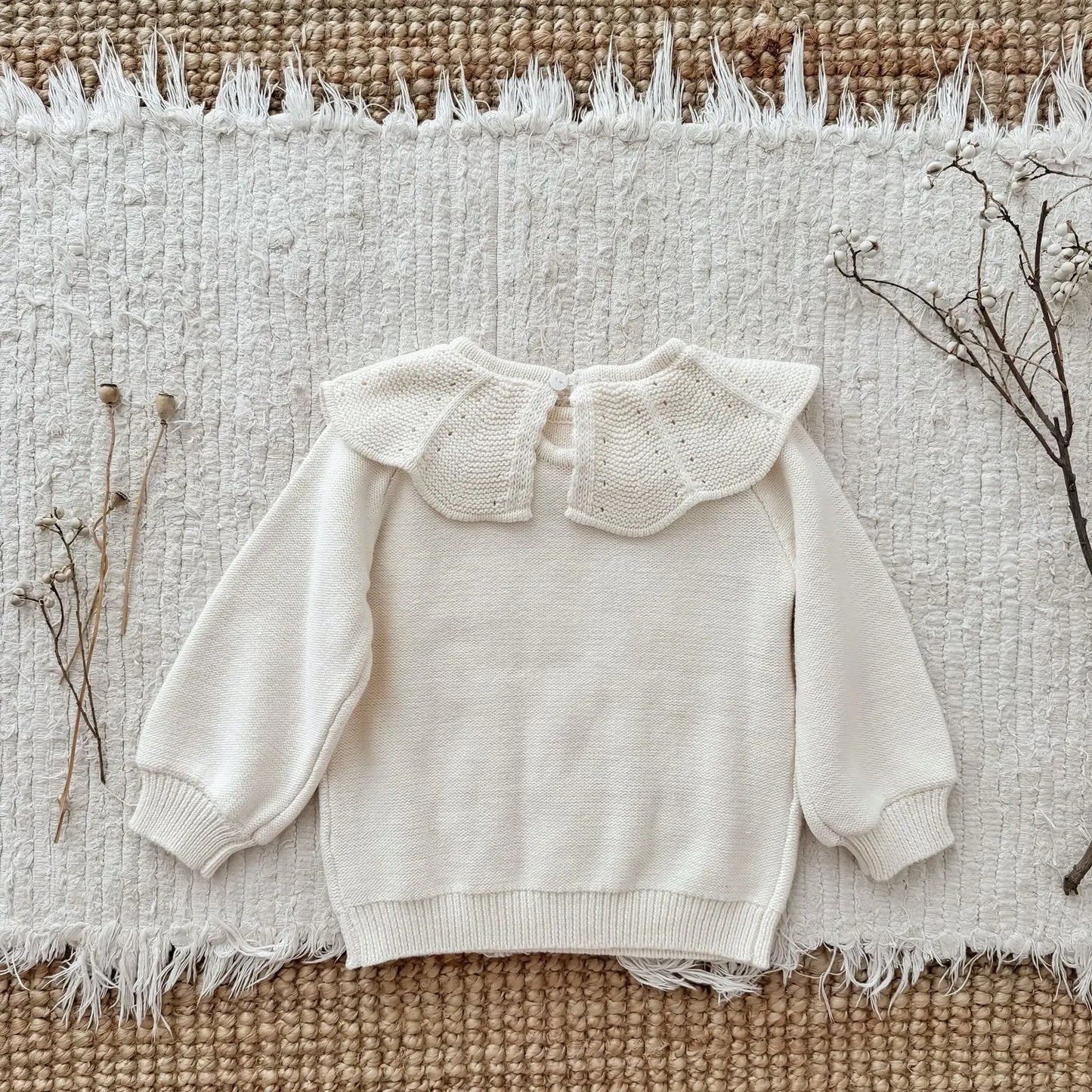 ニット・セーター キッズトップス ニットビッグサークル襟セータートップス 2カラー