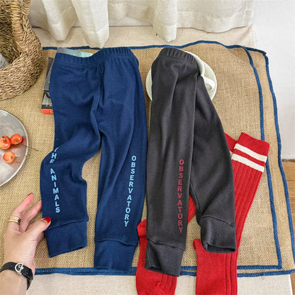 レギンスパンツ キッズパンツ レギンスパンツ レターロゴプリント 2カラー