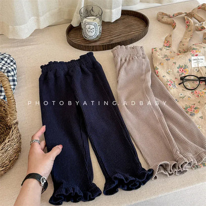 レギンスパンツ キッズパンツ 裾フリル レギンスパンツ レギパン 2カラー