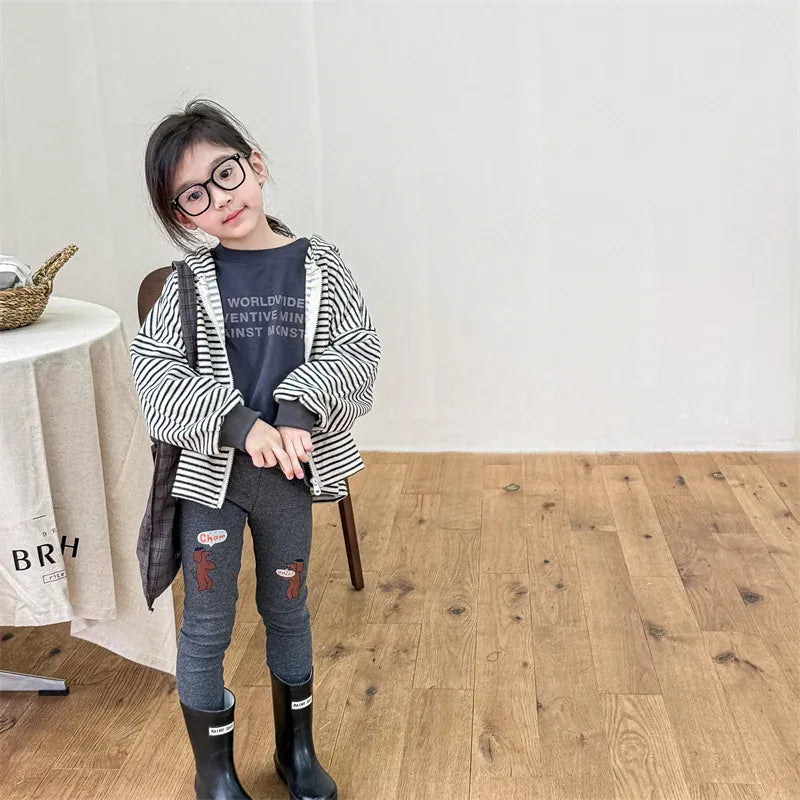 レギンスパンツ キッズパンツ レギンスパンツ 犬ドッグプリント 2カラー