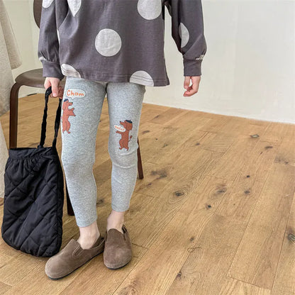 レギンスパンツ キッズパンツ レギンスパンツ 犬ドッグプリント 2カラー