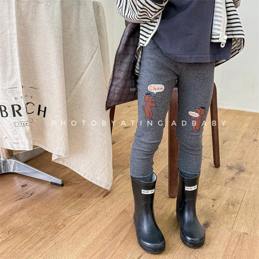 レギンスパンツ キッズパンツ レギンスパンツ 犬ドッグプリント 2カラー