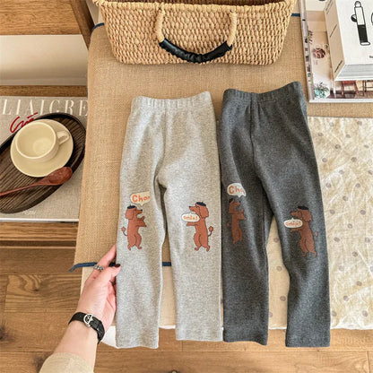 レギンスパンツ キッズパンツ レギンスパンツ 犬ドッグプリント 2カラー