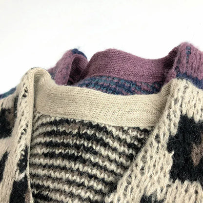 カーディガン・パーカー キッズカーディガン ニット ざっくりジャケット レオパード 2カラー