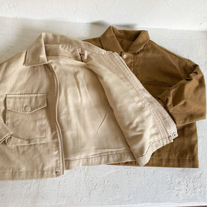 ショートコート・ジャケット・ジャンパー キッズアウター 襟付きジャケット レトロコート 2カラー