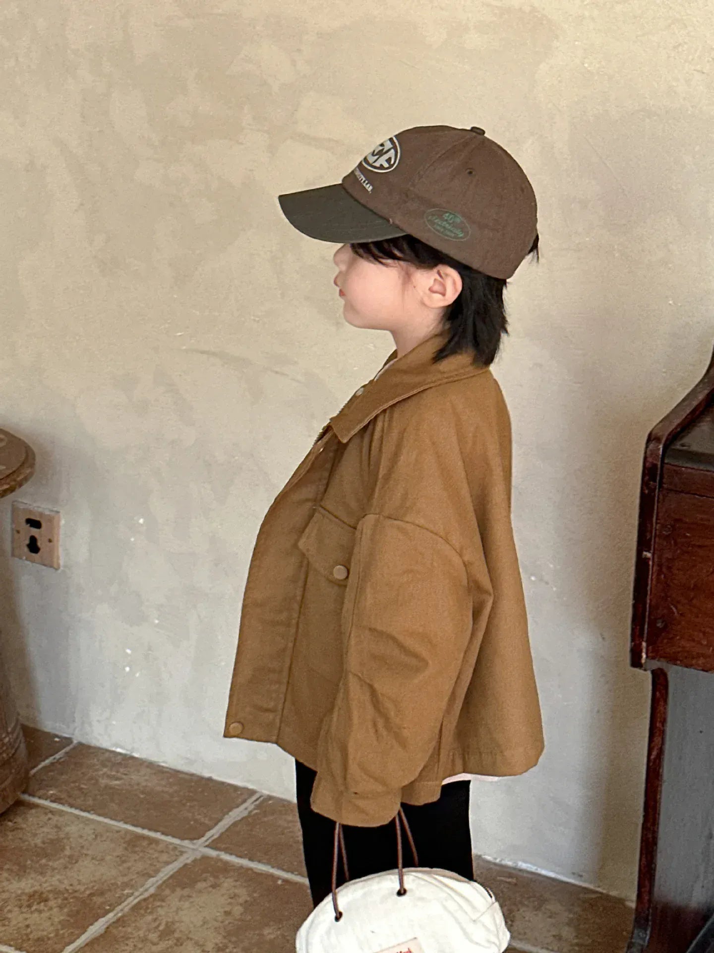 ショートコート・ジャケット・ジャンパー キッズアウター 襟付きジャケット レトロコート 2カラー