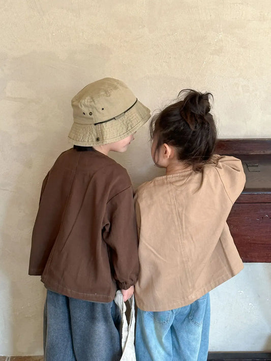 ショートコート・ジャケット・ジャンパー キッズアウター ダッフル トグルボタン ジャケット コート 2カラー