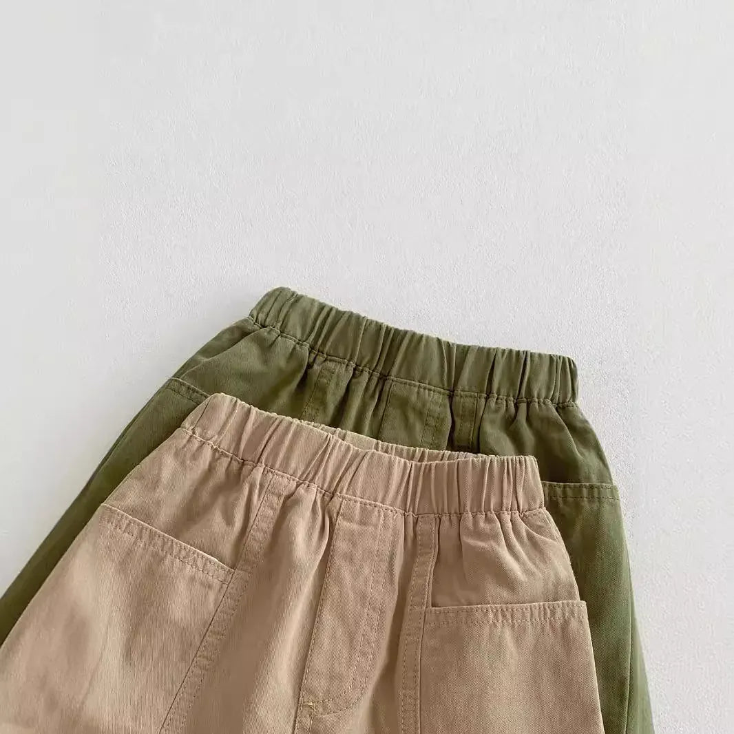 ハーフパンツ・ショートパンツ キッズパンツ レトロシルエット ショートパンツ シンプルベーシック 2カラー