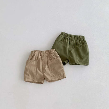 ハーフパンツ・ショートパンツ キッズパンツ レトロシルエット ショートパンツ シンプルベーシック 2カラー