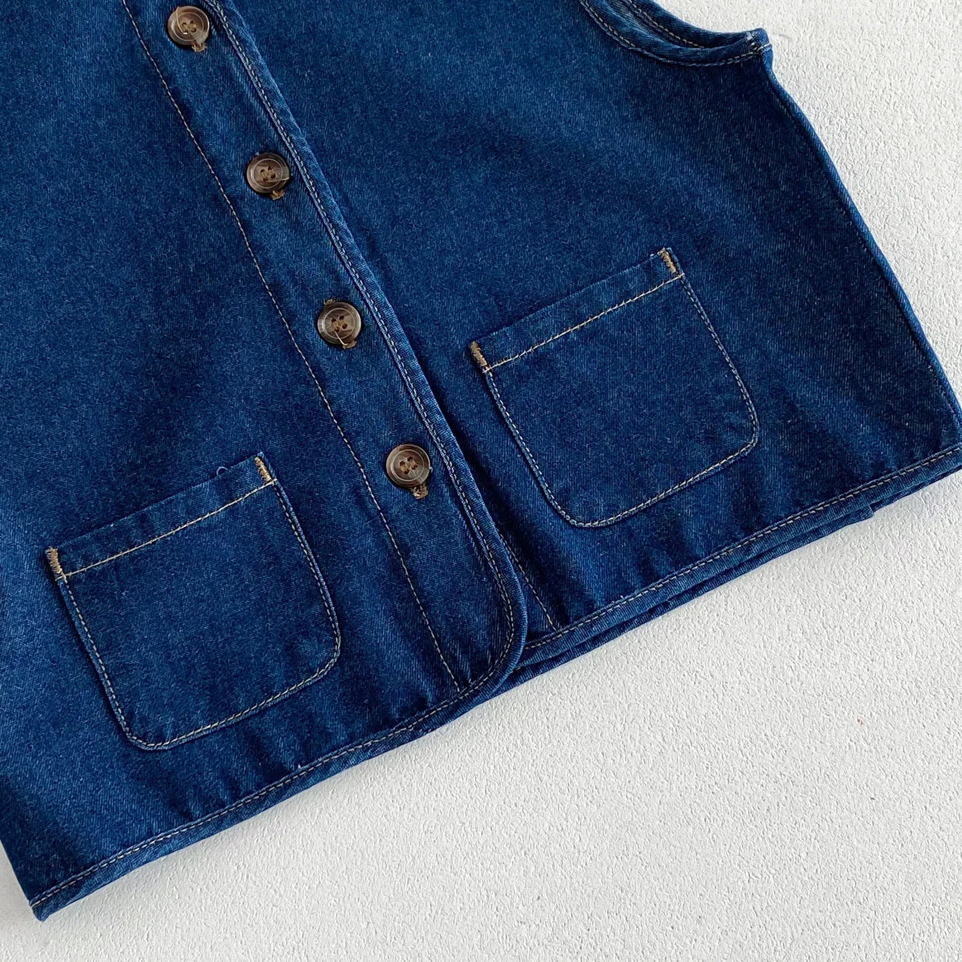 ベスト キッズベスト デニム フロントボタンベスト 2カラー