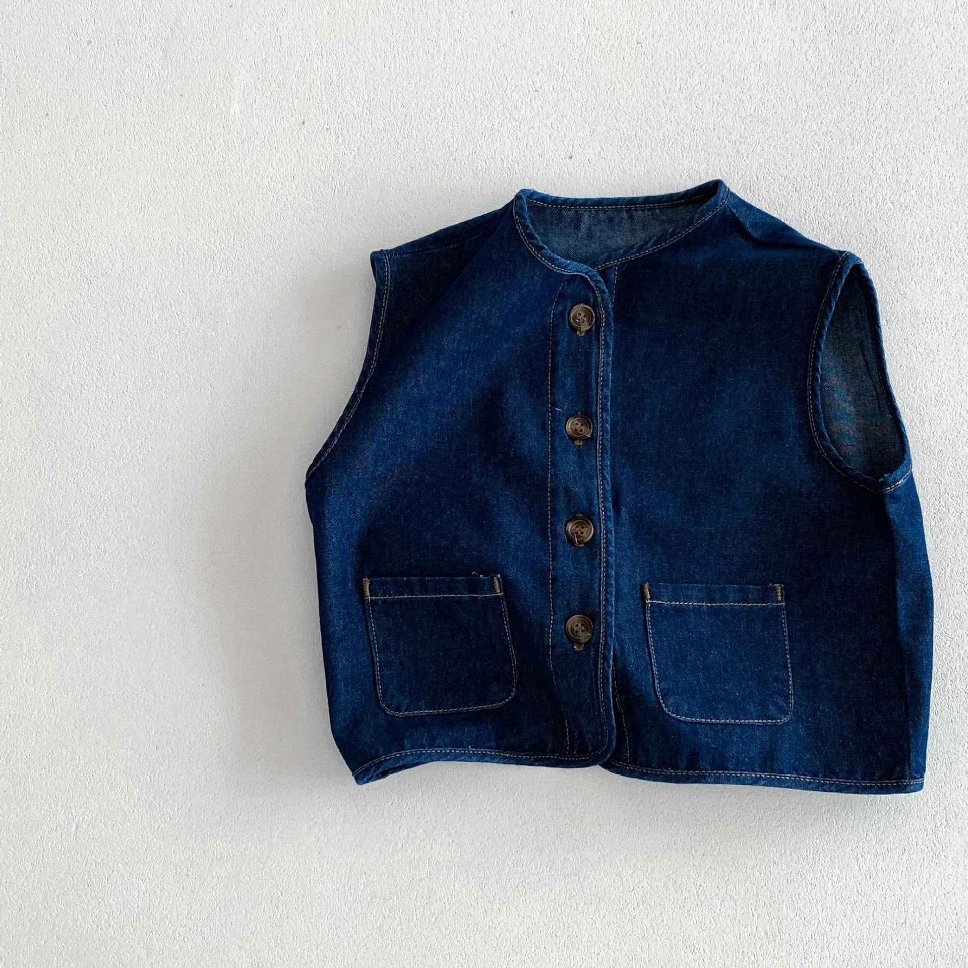 ベスト キッズベスト デニム フロントボタンベスト 2カラー
