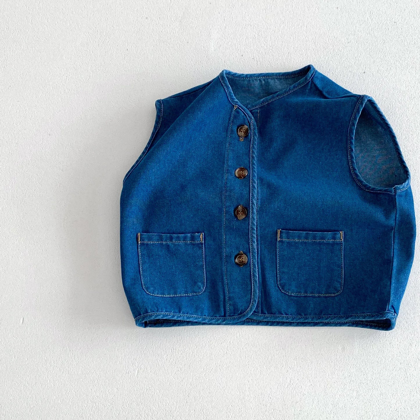 ベスト キッズベスト デニム フロントボタンベスト 2カラー