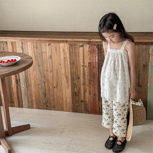 ロングパンツ・スウェットパンツ キッズパンツ サマールーズロングパンツ フラワー小花柄プリント 2カラー