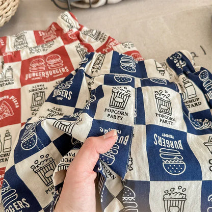 ハーフパンツ・ショートパンツ キッズパンツ ショートパンツ チェック アメリカンダイナープリント 2カラー