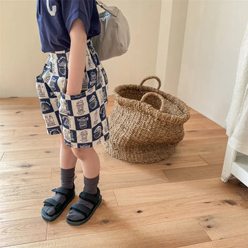 ハーフパンツ・ショートパンツ キッズパンツ ショートパンツ チェック アメリカンダイナープリント 2カラー