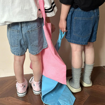 デニムパンツ キッズパンツ デニム レトロ ショートパンツ 2カラー