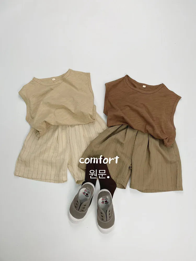 ハーフパンツ・ショートパンツ キッズパンツ ルーズハーフパンツ ショートパンツ ストライプ 2カラー