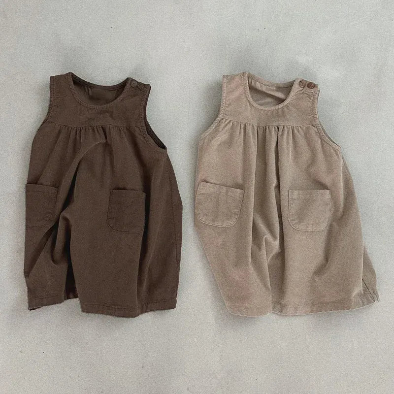 ノースリーブワンピース キッズワンピース コーデュロイ ノースリーブワンピース 2カラー