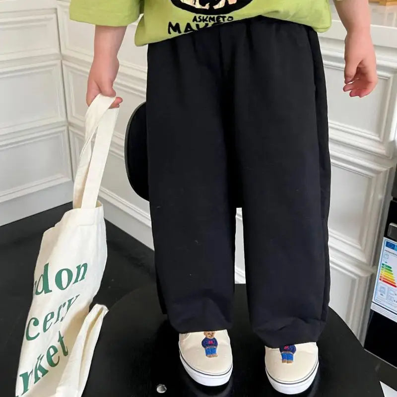 ロングパンツ・スウェットパンツ キッズパンツ 薄手 スウェットパンツ ルーズロングパンツ ジョガーパンツ 2カラー