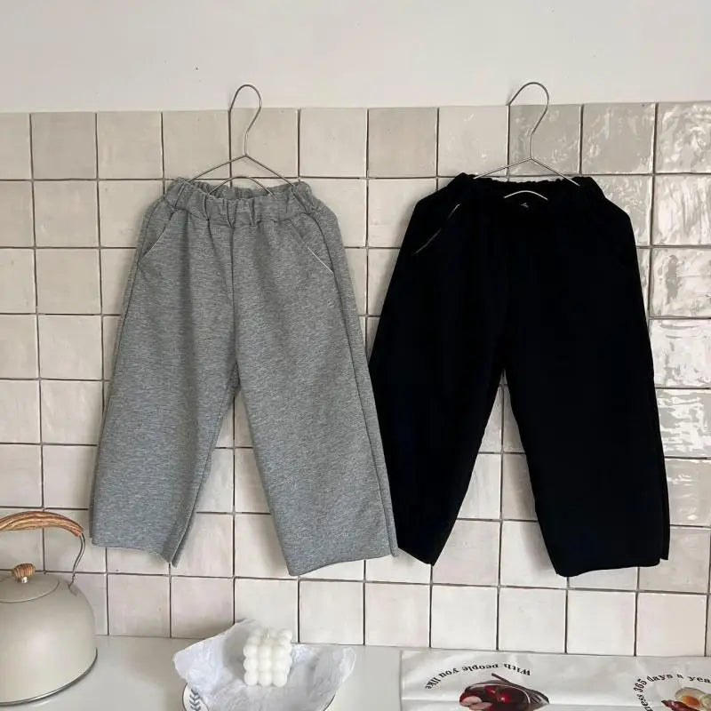 ロングパンツ・スウェットパンツ キッズパンツ 薄手 スウェットパンツ ルーズロングパンツ ジョガーパンツ 2カラー