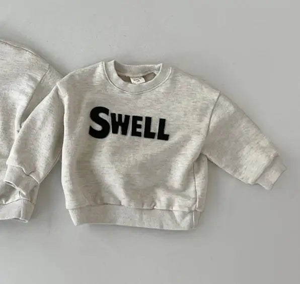 トレーナー・フーディ ベビーキッズ スウェットトレーナー レターロゴ刺繍 2カラー