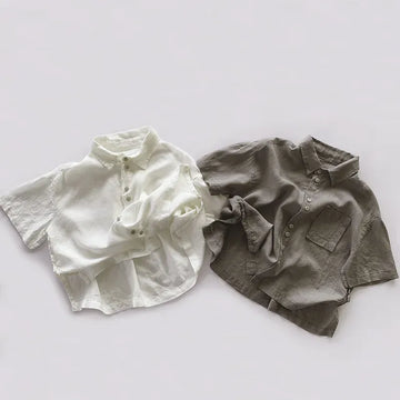 半袖シャツ・ブラウス キッズトップス 半袖シャツ ルーズシルエット シンプルベーシック 2カラー