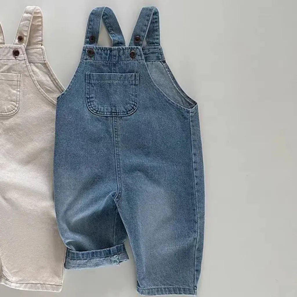 オーバーオール ベビーオーバーオール デニム サスペンダーパンツ サロペットパンツ レトロ 2カラー