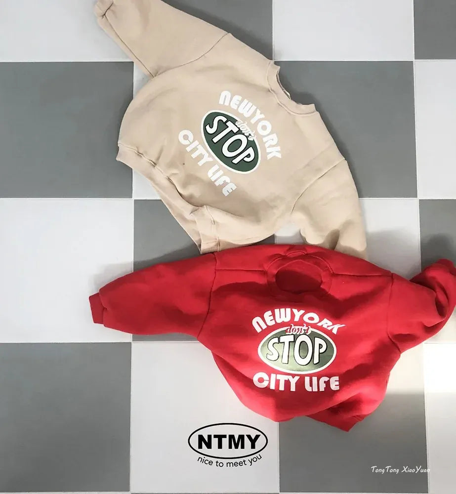 トレーナー・フーディ ベビートップス 長袖スウェットシャツト レーナー レターロゴプリント 2カラー
