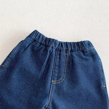 長袖シャツ・ブラウス キッズアウター ロングパンツ デニム スプリングジャケット ワイドルーズパンツ 2カラー