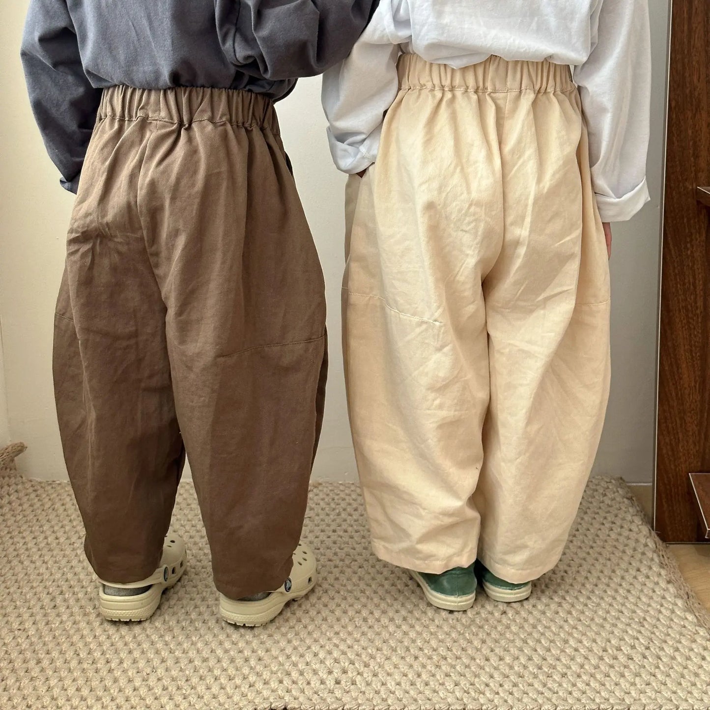 ロングパンツ・スウェットパンツ キッズパンツ ワイドルーズパンツ ロングパンツ カーキ/コーヒー/2カラー