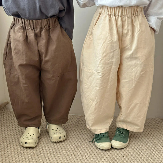 ロングパンツ・スウェットパンツ キッズパンツ ワイドルーズパンツ ロングパンツ カーキ/コーヒー/2カラー