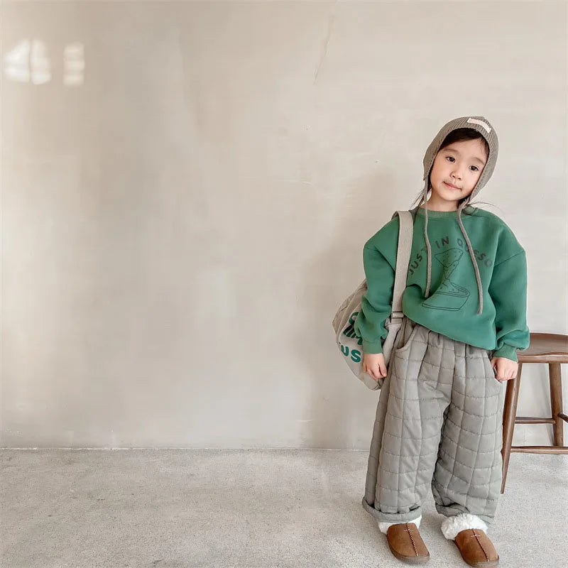 トレーナー・フーディ キッズスウェットシャツ ピザ柄プリント 裏フリーストレーナー 2カラー ユニセックス 男の子 女の子 子供服