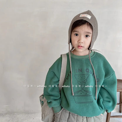 トレーナー・フーディ キッズスウェットシャツ ピザ柄プリント 裏フリーストレーナー 2カラー ユニセックス 男の子 女の子 子供服