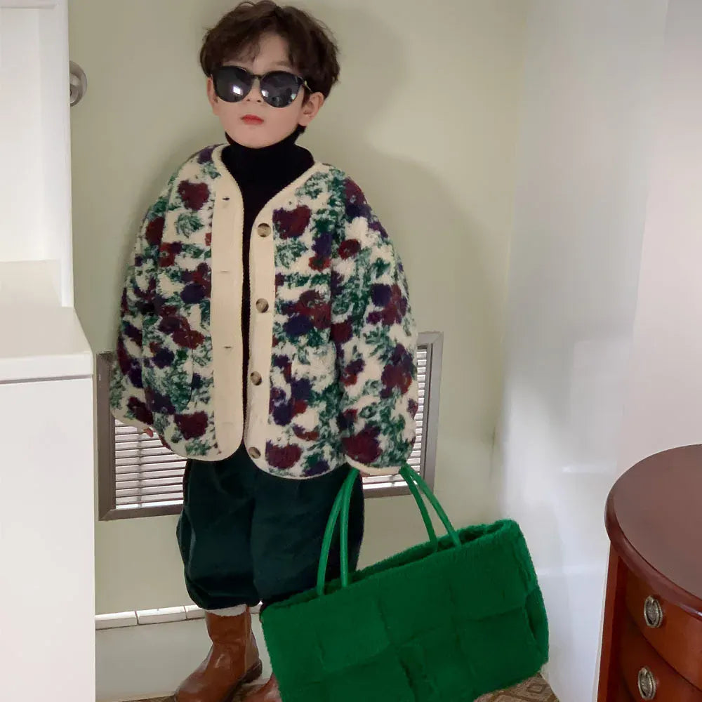 ショートコート・ジャケット・ジャンパー キッズアウター フラワー 花柄コート ジャケット 2カラー ガールズ 女の子 子供服