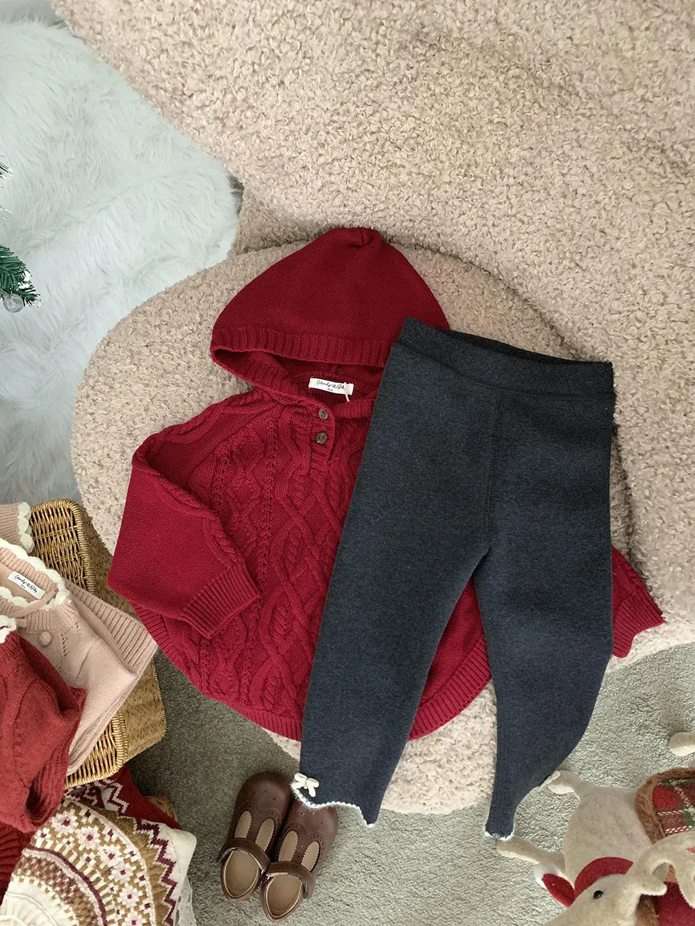 ニット・セーター キッズセーター フーディニットポンチョ ドルマンセータートップス 2カラー ガールズ 女の子 子供服