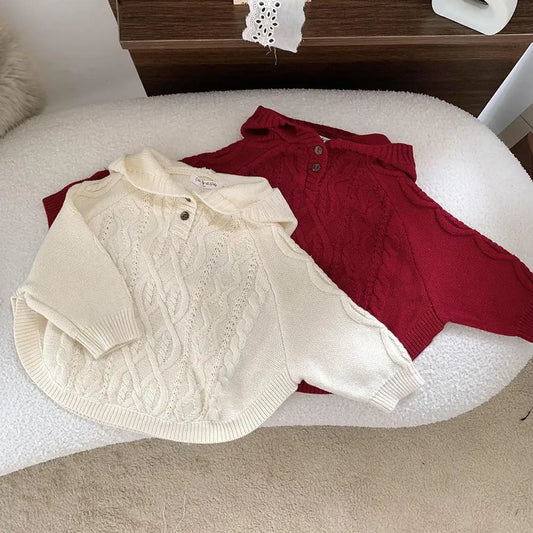 ニット・セーター キッズセーター フーディニットポンチョ ドルマンセータートップス 2カラー ガールズ 女の子 子供服